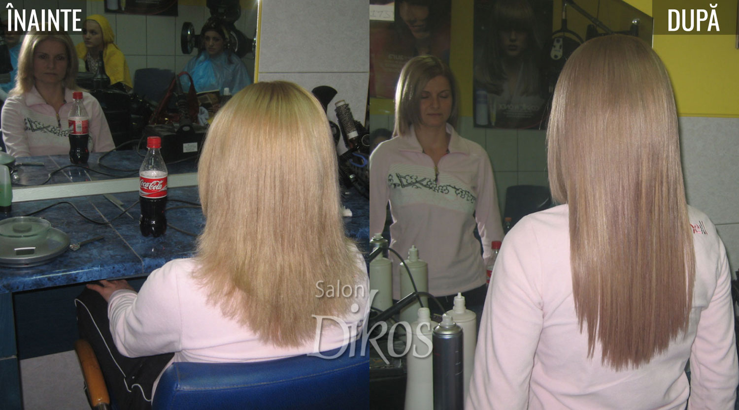 Extensii păr - înainte și după - exemplul 50