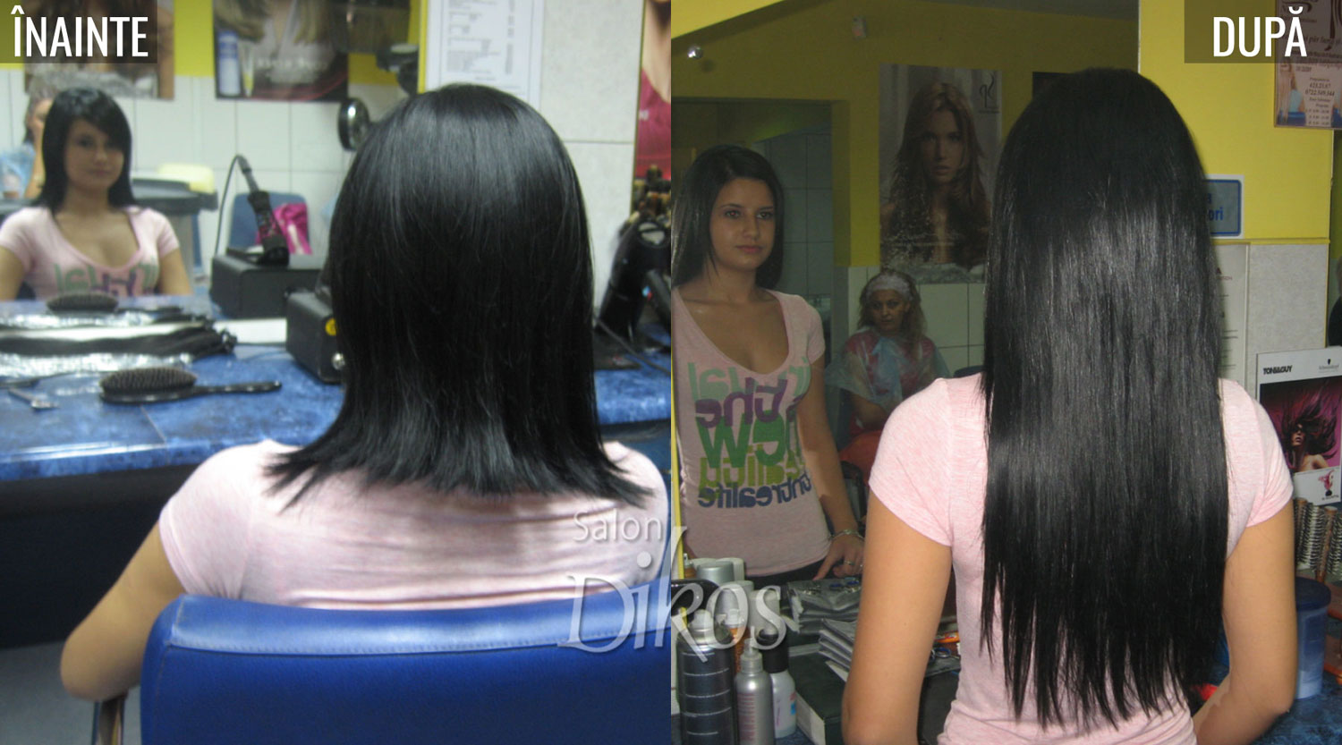 Extensii păr - înainte și după - exemplul 85